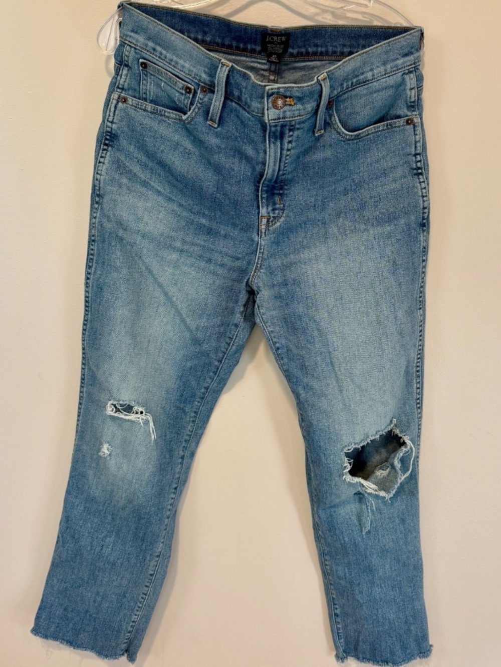 J. Crew Women's High Rise Classic Vintage Jeans, size 30, distressed